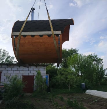 Купить баню бочку № 497 в Кольчугино по цене от 376938 руб. цена в Кольчугино от 376 938 руб.